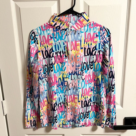 IBKUL Small UPF50  Cooling Golf Tennis Pink Orange Long Sleeve Shirt - Picture 2 of 8